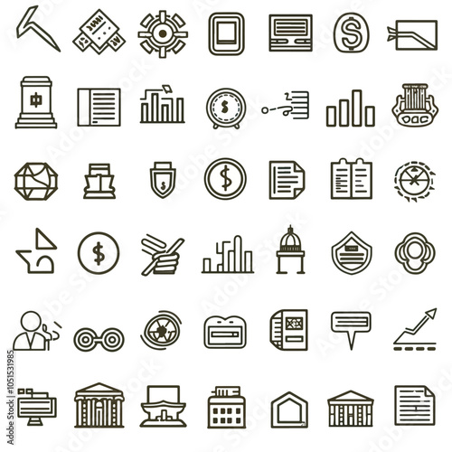 exchange bill icons set