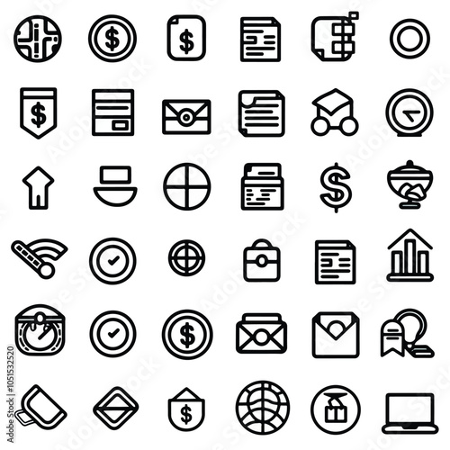 exchange bill icons set
