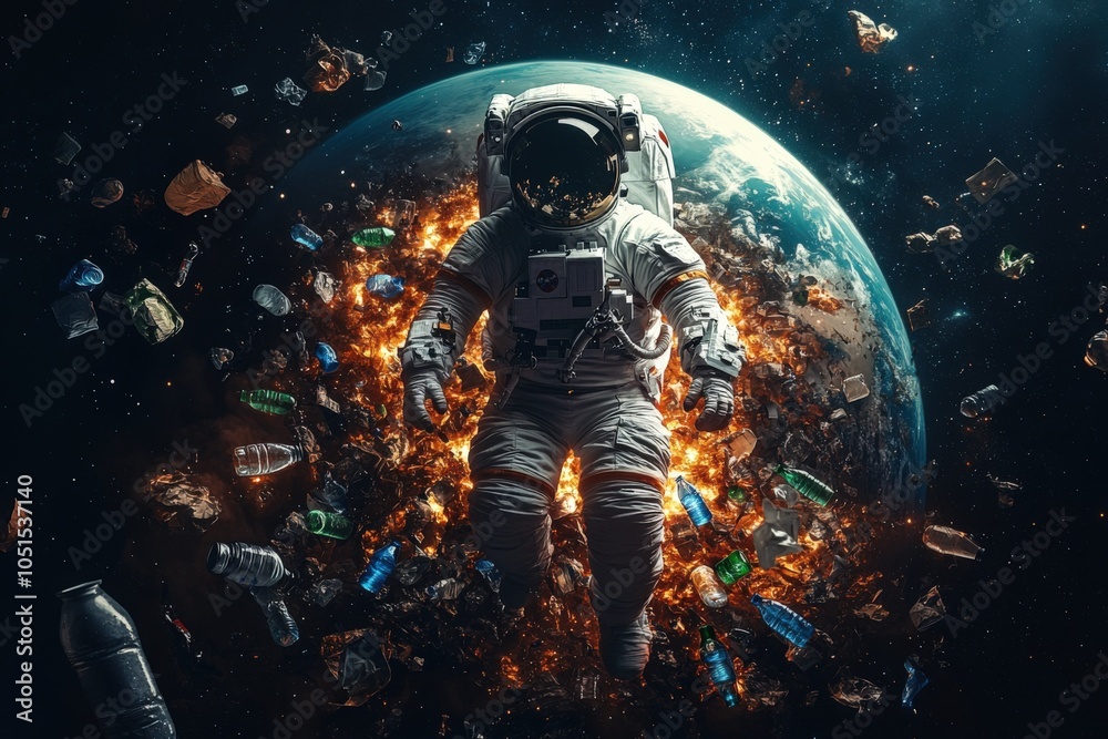 Astronaut Among Galactic Debris: A Call for Space Conservation Astronaut Among Galactic Debris: A Call for Space Conservation