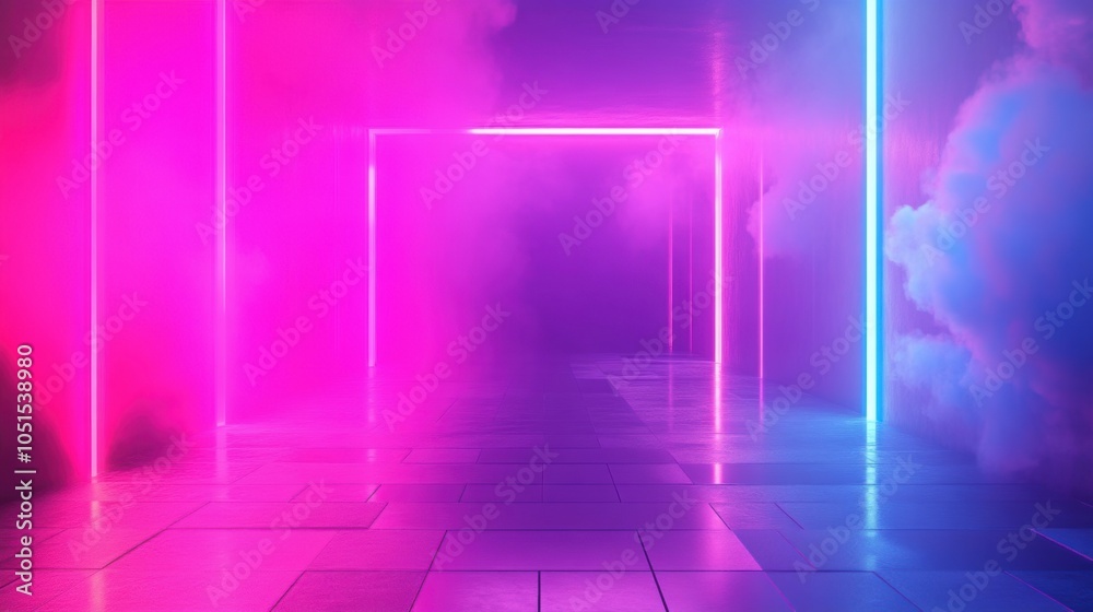 Vaporwave gradient with neon lights and misty ambiance for modern design Vaporwave gradient with neon lights and misty ambiance for modern design