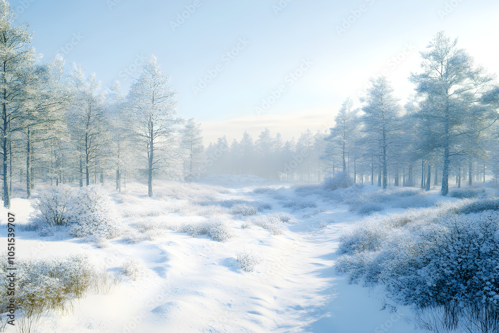 winter coniferous forest covered with snow in evening. AI generative. winter coniferous forest covered with snow in evening. AI generative.