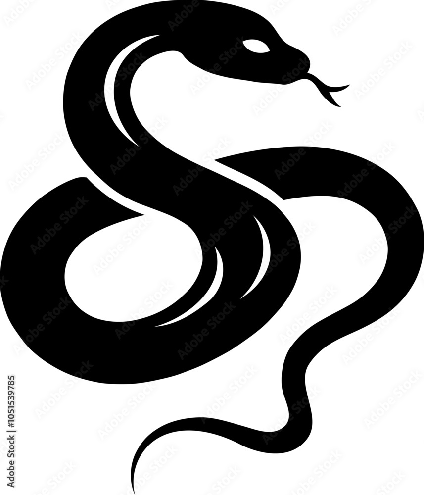 Obraz premium Illustration of a serpent or snake symbol of the Chinese legend. 2025 will be the year of the serpent.