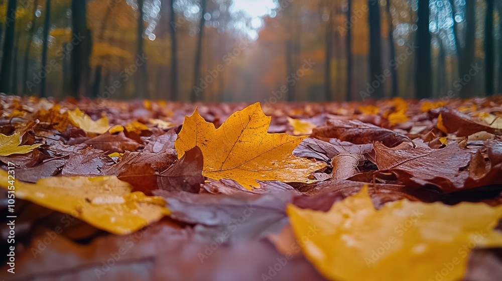 Autumn Leaves from an Ant's Perspective, vibrant foliage scattered across the forest floor, rich hues of gold and crimson blend seamlessly. Autumn Leaves from an Ant's Perspective, vibrant foliage scattered across the forest floor, rich hues of gold and crimson blend seamlessly.