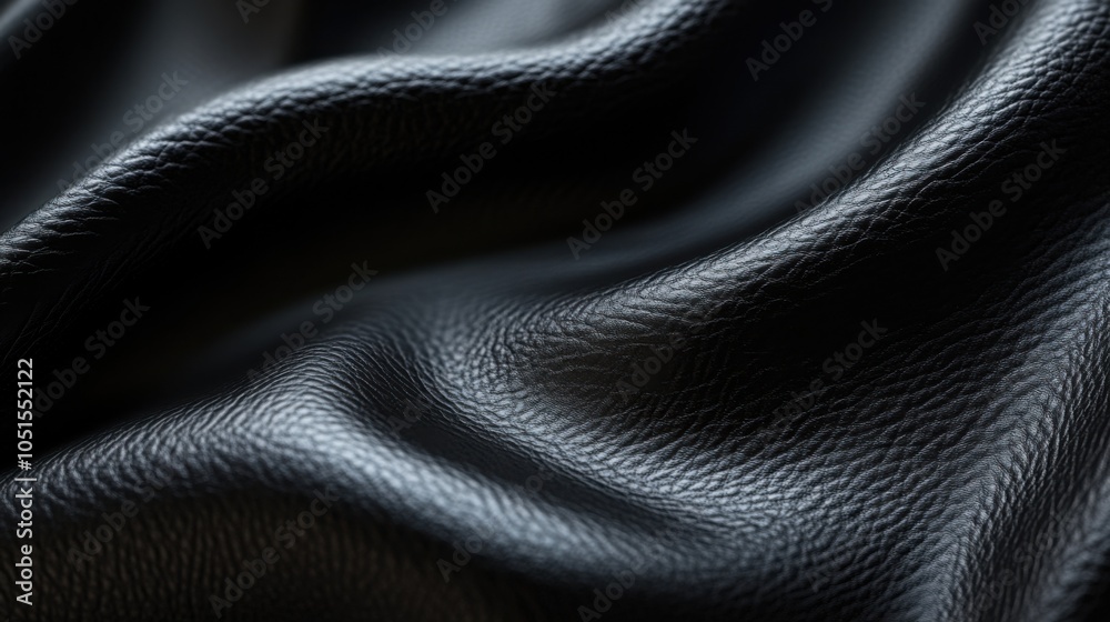 Naklejka premium Dark leather texture background with soft lighting, perfect for luxury goods like watches, wallets, or bags.