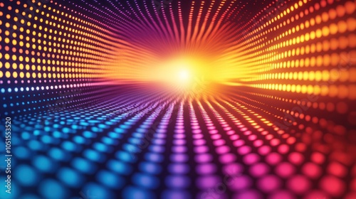 Wallpaper Mural Abstract Tunnel of Colorful Lights with Blurred Dot Pattern Torontodigital.ca