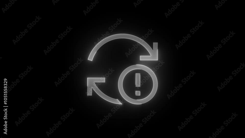Sync error stroke icon glowing neon animation Sync error stroke icon glowing neon animation