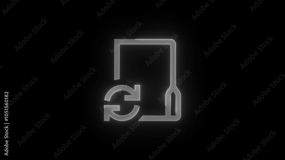 Sync folder stroke icon glowing neon animation Sync folder stroke icon glowing neon animation