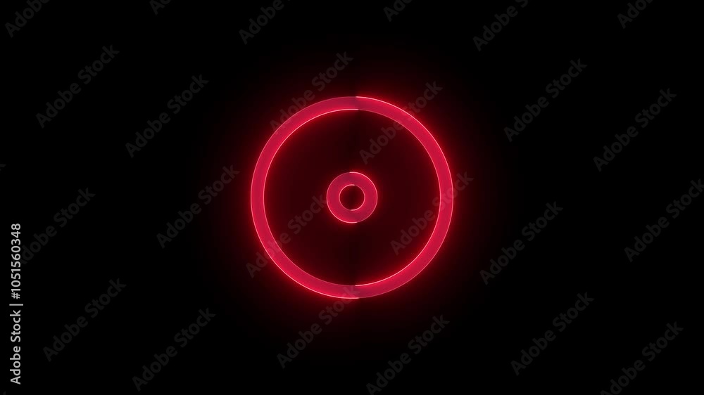 Storage optical stroke icon glowing neon animation Storage optical stroke icon glowing neon animation