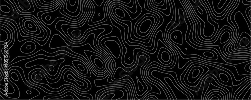 Geographic Contour Lines on a Dark Canvas, Creating an Organic, Flowing Background Pattern
