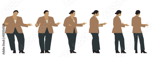 Conceptual fat overweight obese female vs slim fit healthy body after weight loss or diet on white background banner. A  fitness, nutrition or obesity, health shape illustration vector as silhouettes