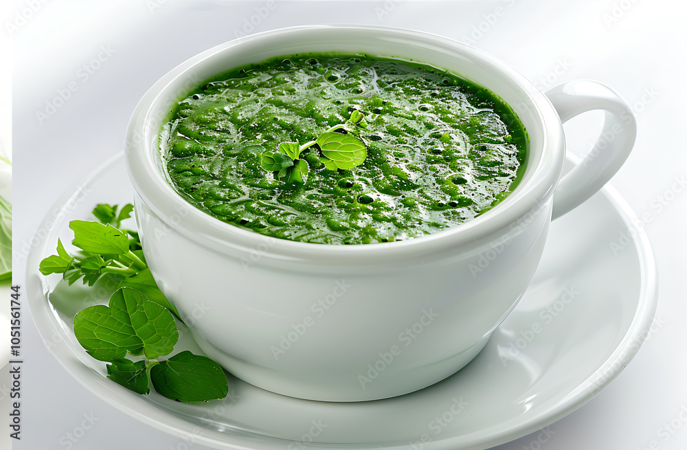 Minted pea and watercress soup in a white ceramic bowl-2 (3) Minted pea and watercress soup in a white ceramic bowl-2 (3)