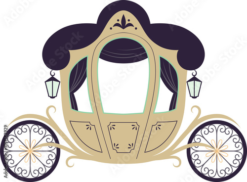 Illustration of a Decorative Fairy Tale Carriage