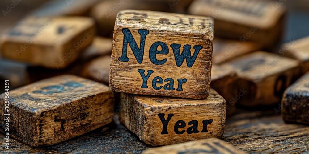 Create New Year Messages with Wooden Blocks Create New Year Messages with Wooden Blocks