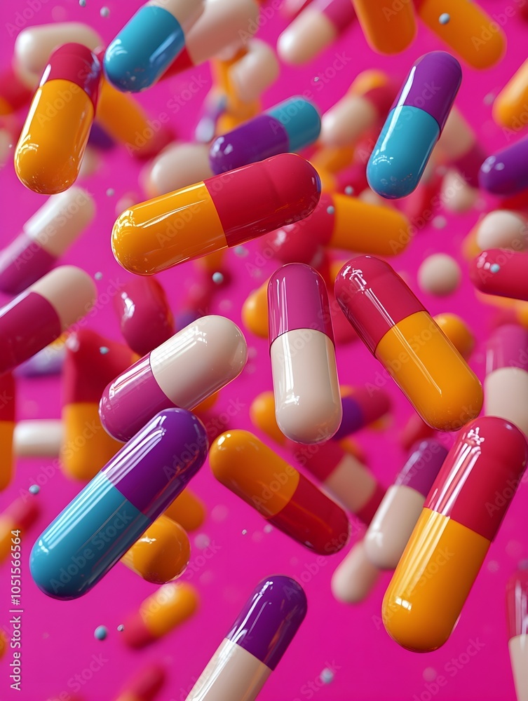 A group of colorful pill capsules. Healthcare and medical A group of colorful pill capsules. Healthcare and medical