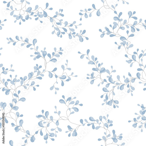 seamless pattern of branches and leaves
