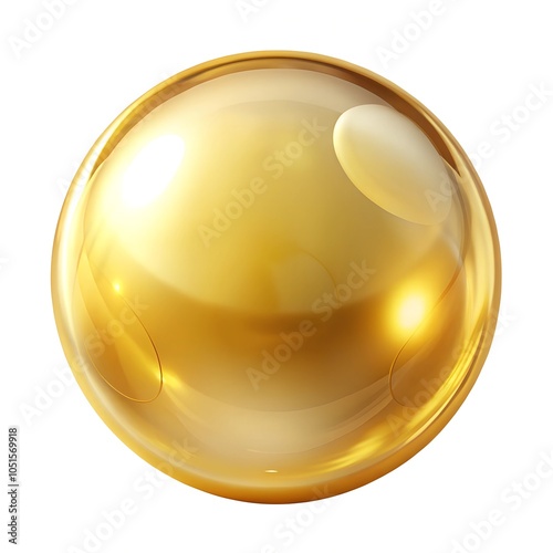 Shiny gold bubble isolated on white