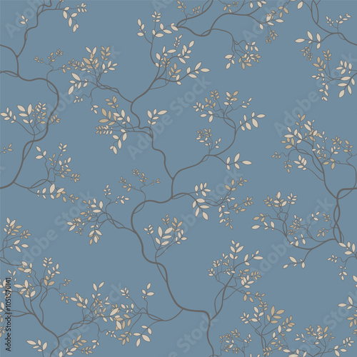 seamless pattern of branches and leaves