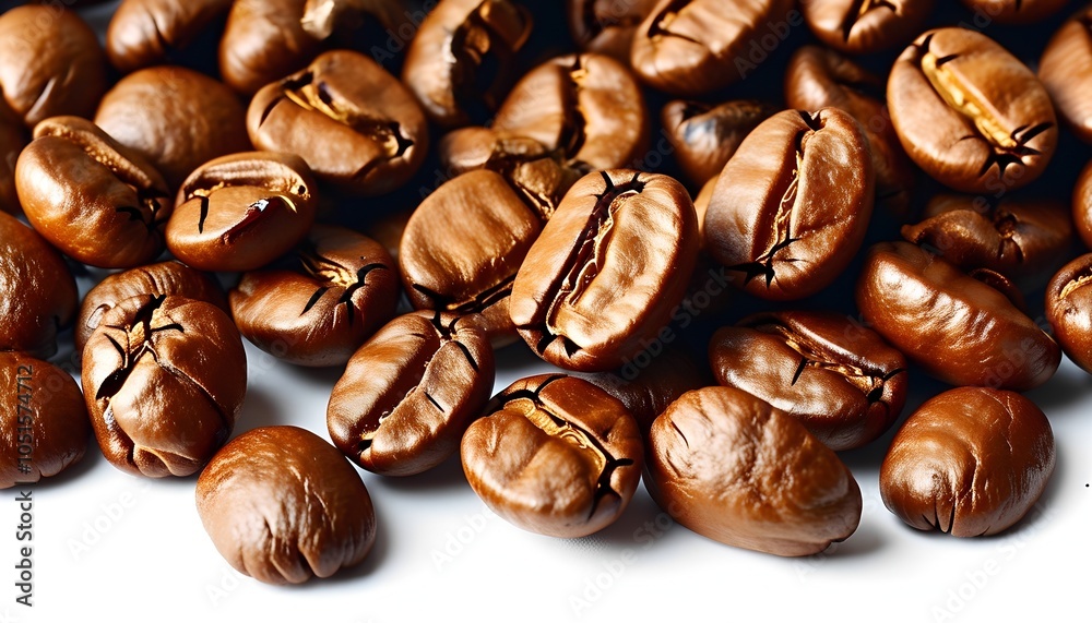 Coffee beans on a white background Coffee beans on a white background