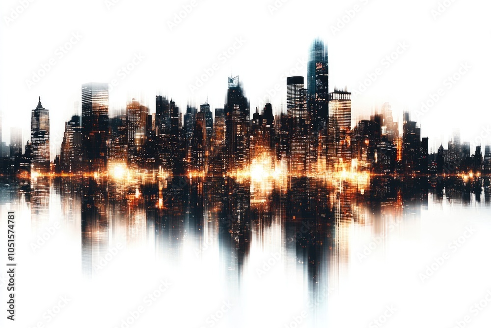 Obraz premium A cityscape with many buildings, urban landscape