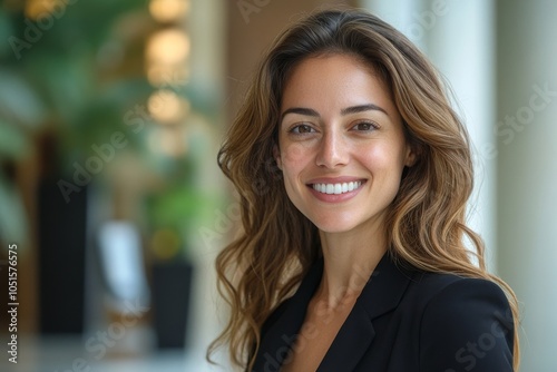 Wallpaper Mural Happy businesswoman smiling at the camera, Generative AI Torontodigital.ca