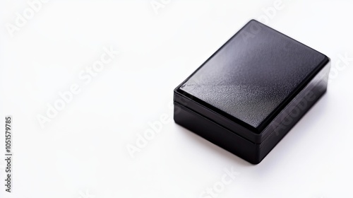 Sleek Black Box on White Background