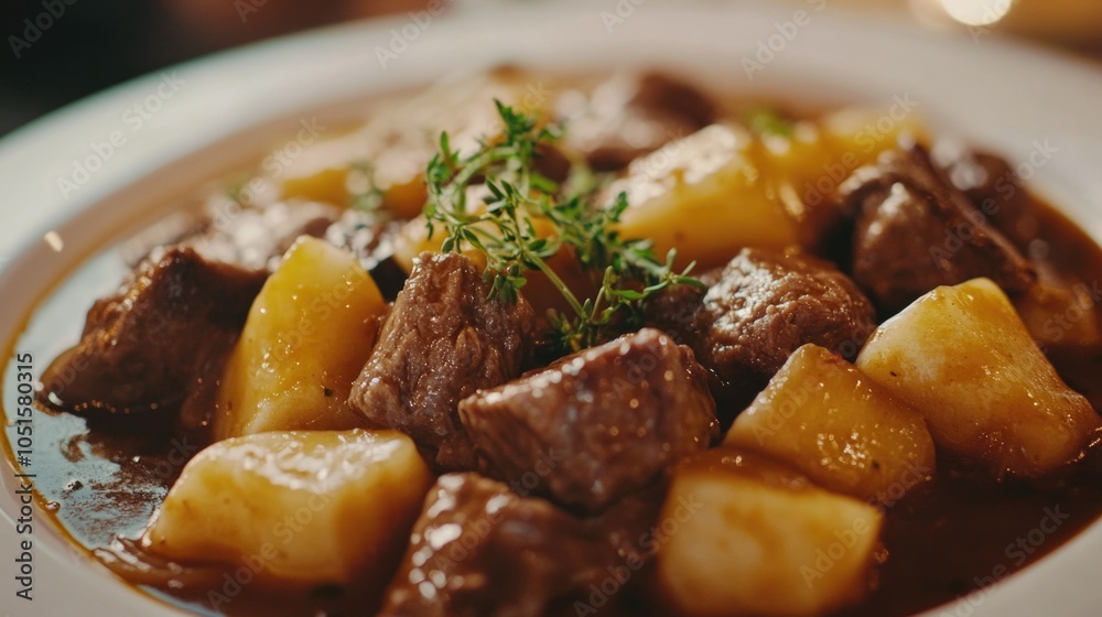 A close-up of a white plate filled with sliced meat and potatoes, perfect for a quick meal or snack A close-up of a white plate filled with sliced meat and potatoes, perfect for a quick meal or snack