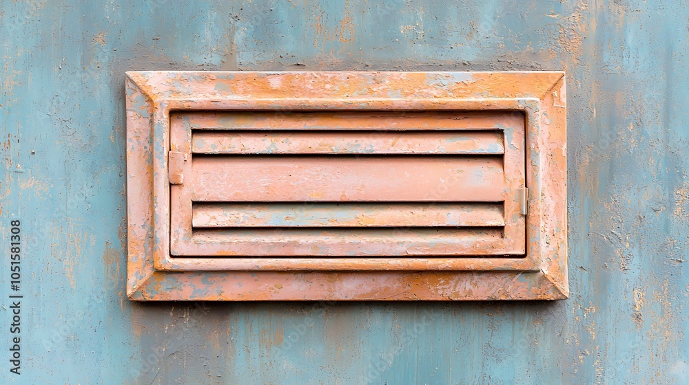 Rustic charm of an old vent captivating details of a weathered air vent on a vibrant blue wall Rustic charm of an old vent captivating details of a weathered air vent on a vibrant blue wall