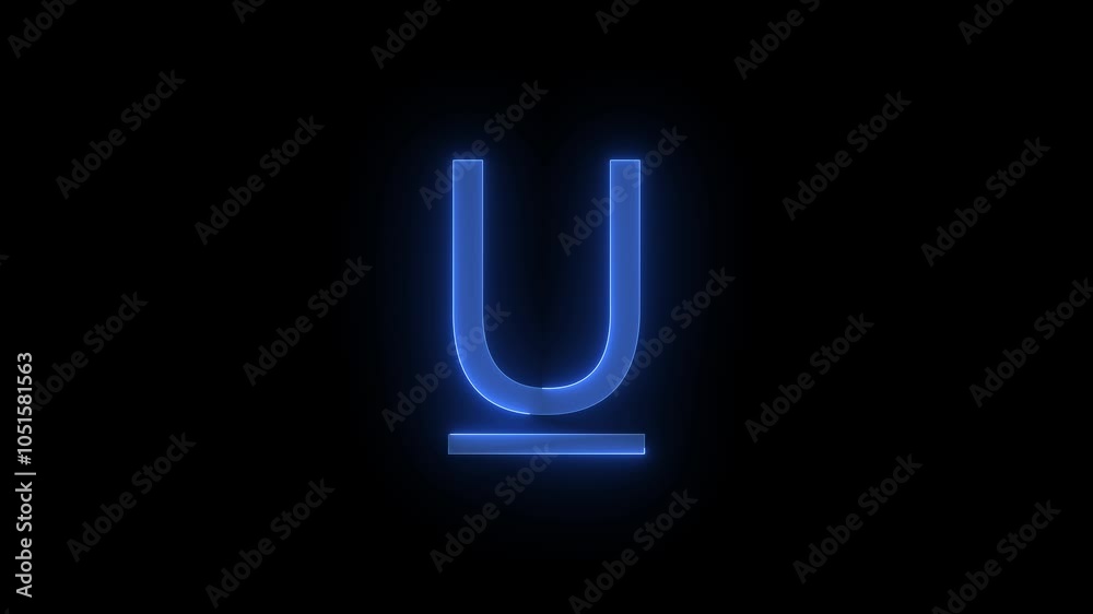 Under line stroke icon glowing neon animation