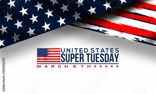 super tuesday with US flag , vektor background banner . photo