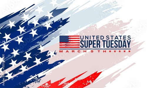 super tuesday with US flag , vektor background banner . photo