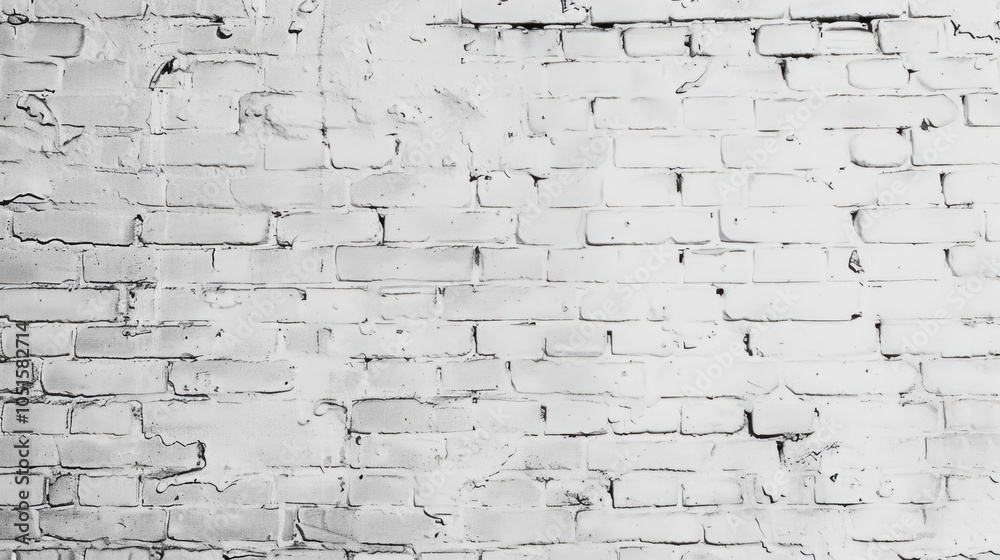 Fototapeta premium A classic image of a brick wall in monochrome tones, suitable for use in various designs where a minimalist aesthetic is desired