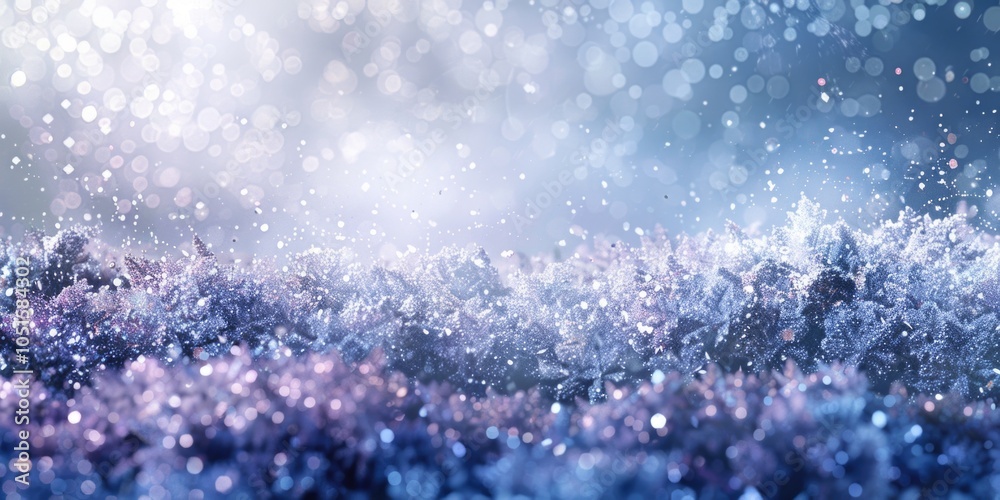 A snowy field with heavy snowfall