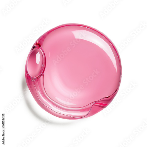 Abstract Pink Sphere: Glass Art and Liquid Form