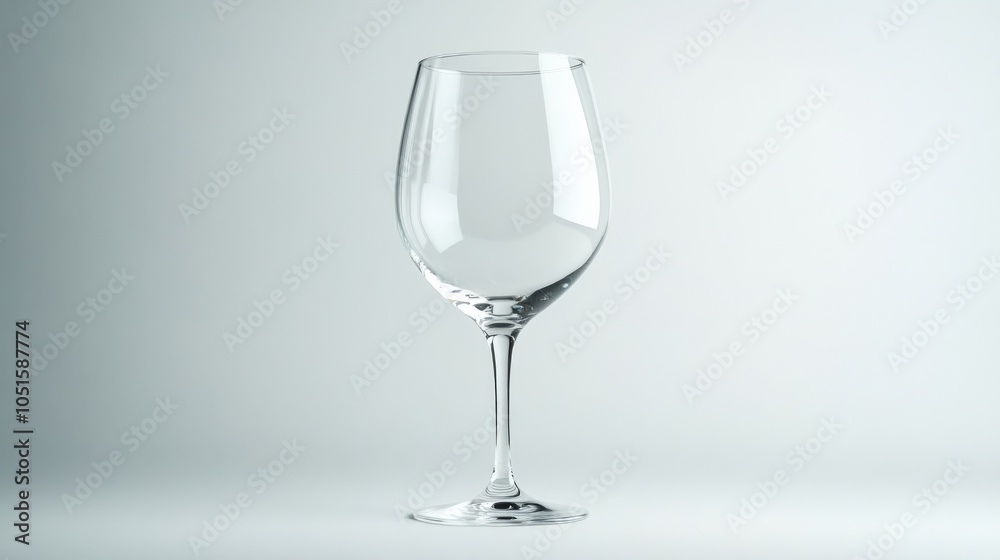 Elegant Empty Wine Glass on Minimalistic Background Elegant Empty Wine Glass on Minimalistic Background