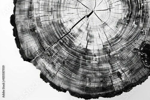 A close-up view of a tree trunk in shades of gray photo