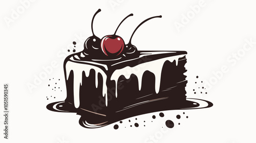 Flat illustration cake. Cooking. Dessert.