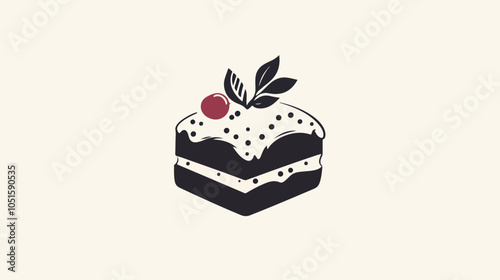 Flat illustration cake. Cooking. Dessert.