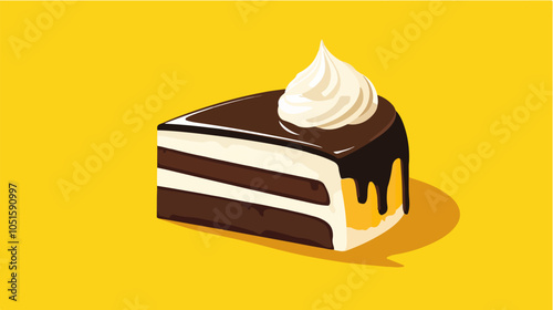 Flat illustration cake. Cooking. Dessert.
