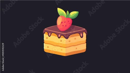 Flat illustration cake. Cooking. Dessert.