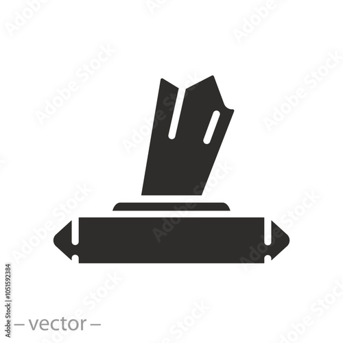 open sanitizer bag, wet tissue wipe icon, clean handkerchief, disinfectant napkin pack, flat vector illustration