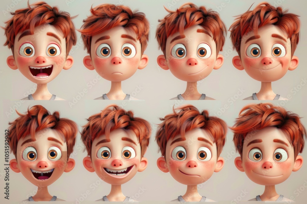 A collection of six photos showing a boy with different emotional expressions, including happy, sad, surprised and more A collection of six photos showing a boy with different emotional expressions, including happy, sad, surprised and more