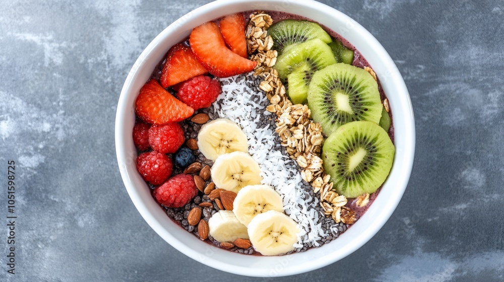 bowl of muesli with berries and fruits bowl of muesli with berries and fruits