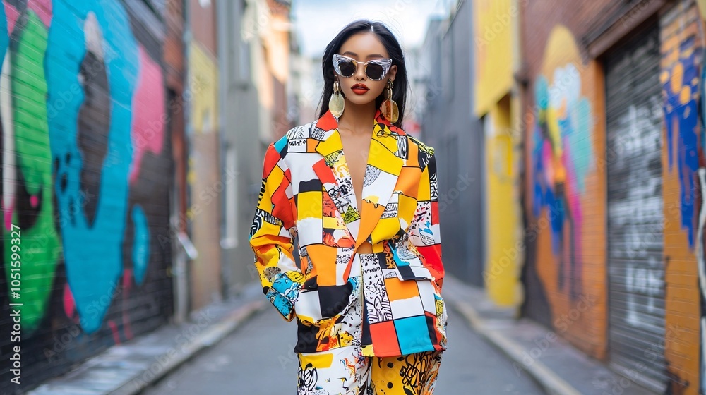 Fototapeta premium Vibrant Street Fashion Ensemble
