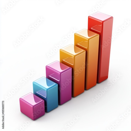 Free Download Colorful 3D Bar Graph Showing Growth and Success - GFXLoad