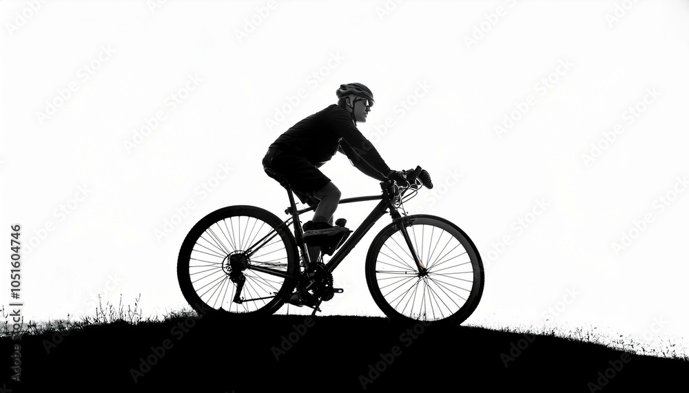 Naklejka premium silhouette of a cyclist