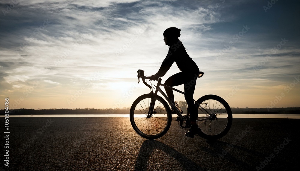 Fototapeta premium silhouette of a cyclist