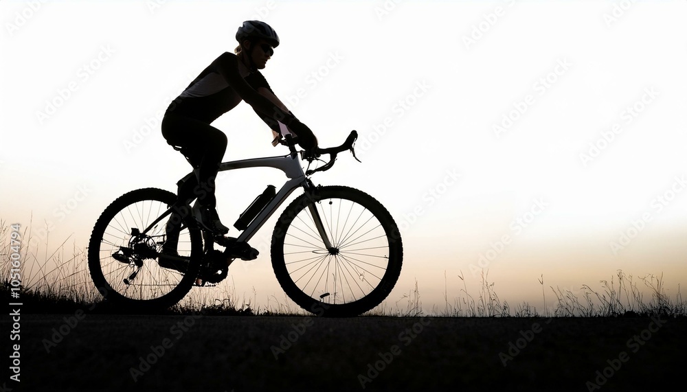 Naklejka premium silhouette of a cyclist