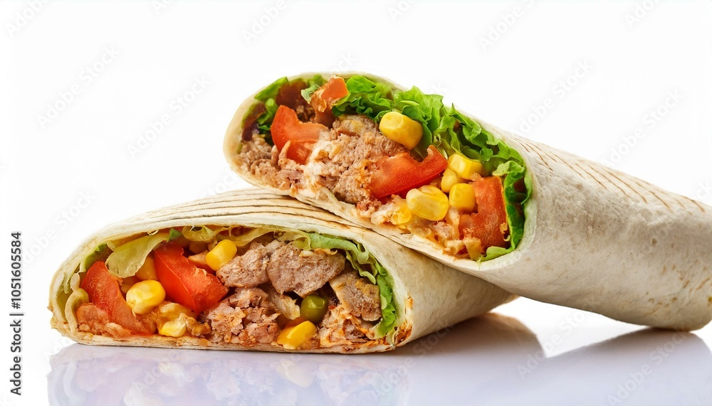 Burrito on white Burrito on white