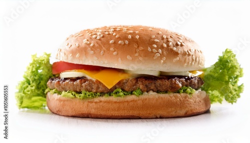 hamburger on a white