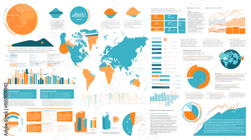 Vibrant and Informative AI-Generated Infographic with Global Data Representation and Statistics